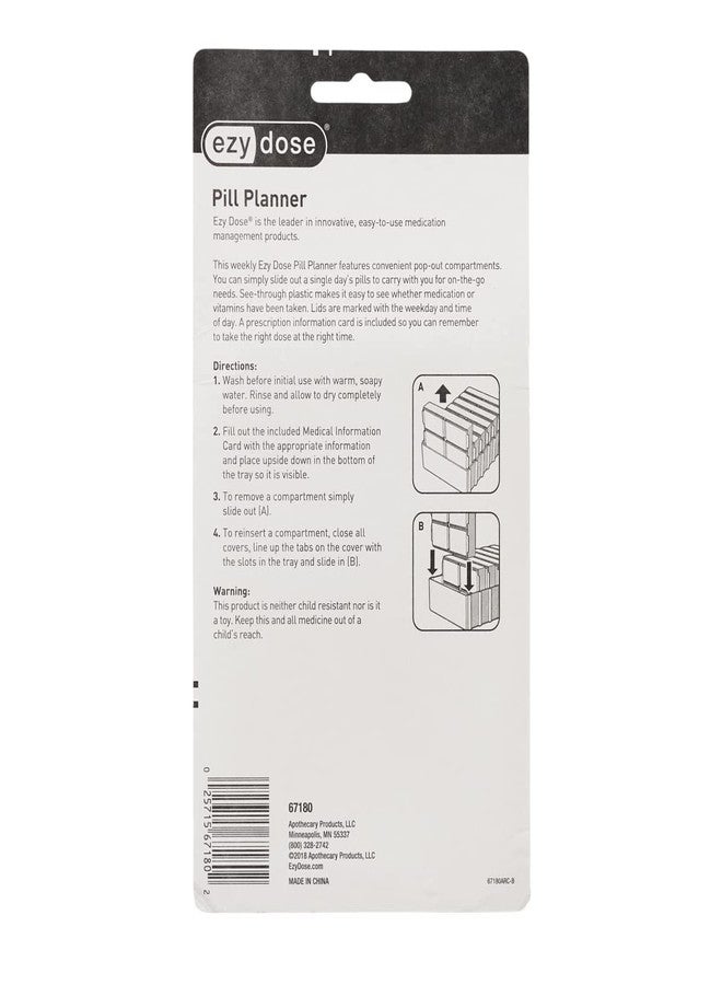 إيزي دوز علبة حبوب إيزي دوز الأسبوعية (7 أيام)، منظم أدوية، علبة تنظيم فيتامينات، أقسام قابلة للفتح، 4 مرات في اليوم، حجم الجيب ومناسب للسفر، أغطية شفافة، خالية من مادة BPA - Image 4